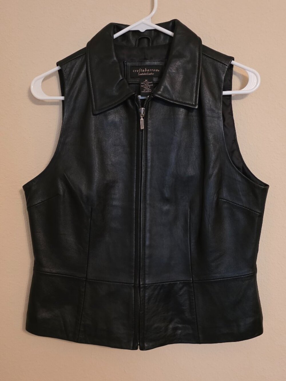 Croft & Barrow Buttery Soft Black Leather Vest Size M